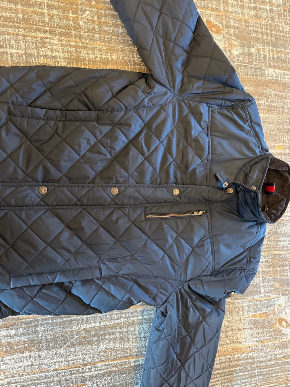 Men's Cremieux Quilted Navy Jacket - Lightweight Insulated Coat